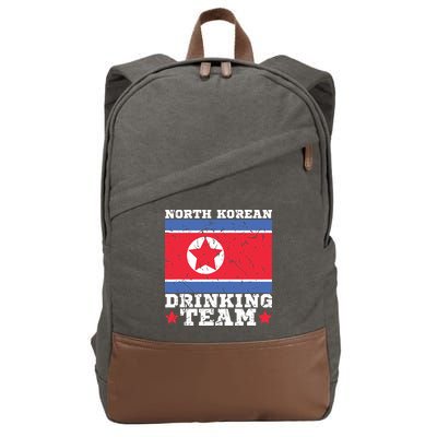 North Korean Drinking Team Funny North Korea Flag Beer Cotton Canvas Backpack