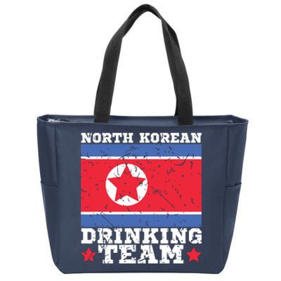 North Korean Drinking Team Funny North Korea Flag Beer Zip Tote Bag