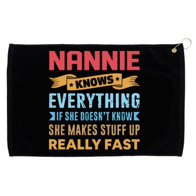 Nannie Knows Everything Mom Grandma Grand Mothers Day Gift Grommeted Golf Towel