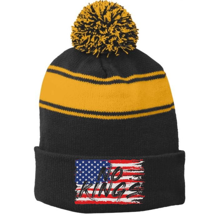 No Kings Flag Proud To Have No Kings Stripe Pom Pom Beanie