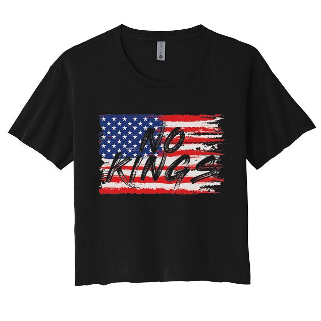 No Kings Flag Proud To Have No Kings Women's Crop Top Tee