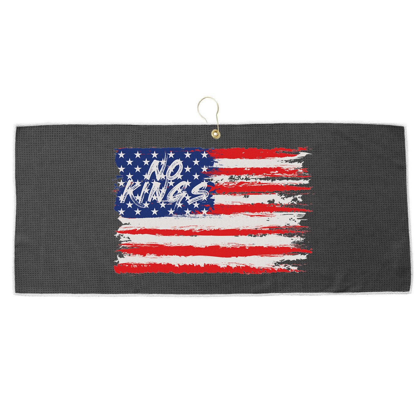 No Kings Flag Proud To Have No Kings Large Microfiber Waffle Golf Towel