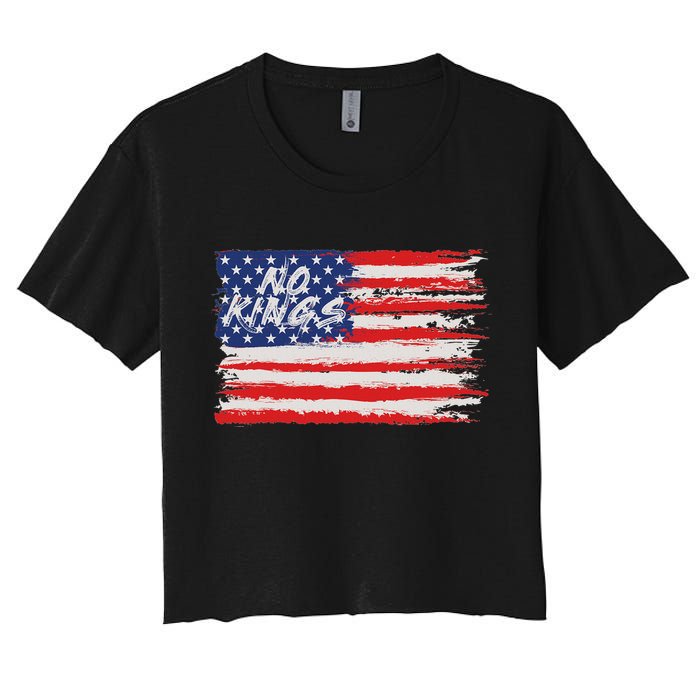 No Kings Flag Proud To Have No Kings Women's Crop Top Tee