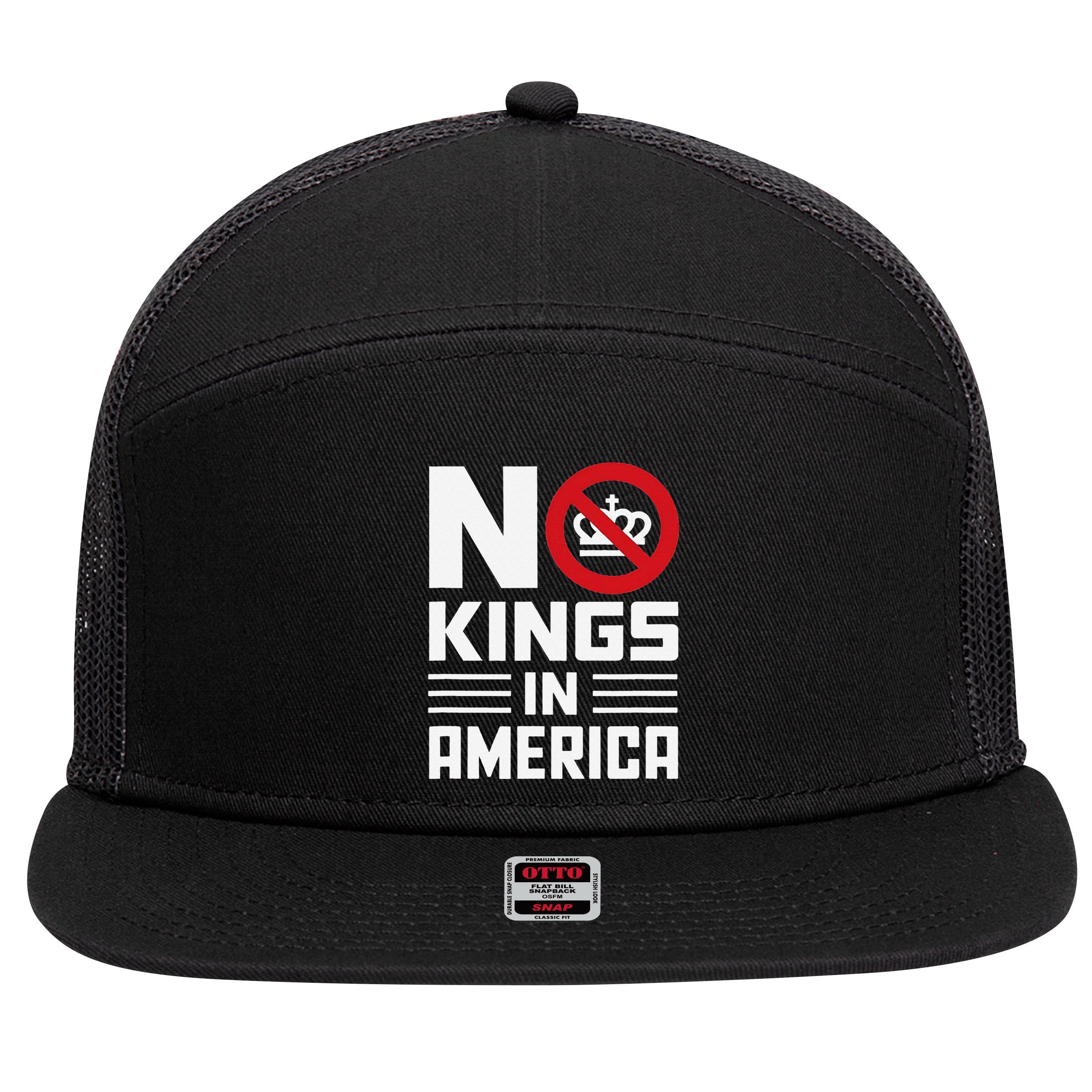 No Kings In America Democracy Usa Protest 7 Panel Mesh Trucker Snapback Hat