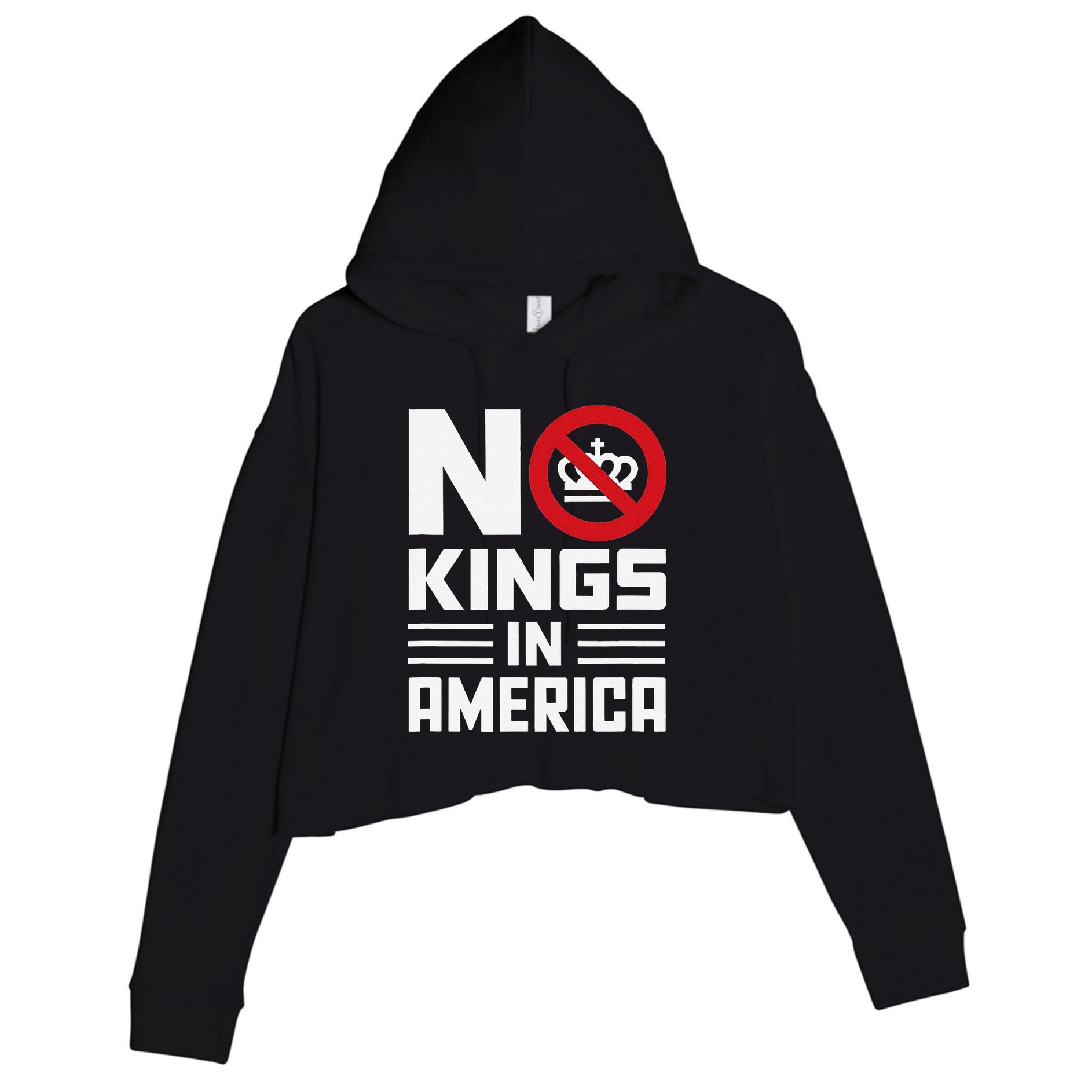 No Kings In America Democracy Usa Protest Crop Fleece Hoodie