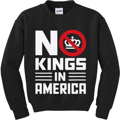 No Kings In America Democracy Usa Protest Kids Sweatshirt