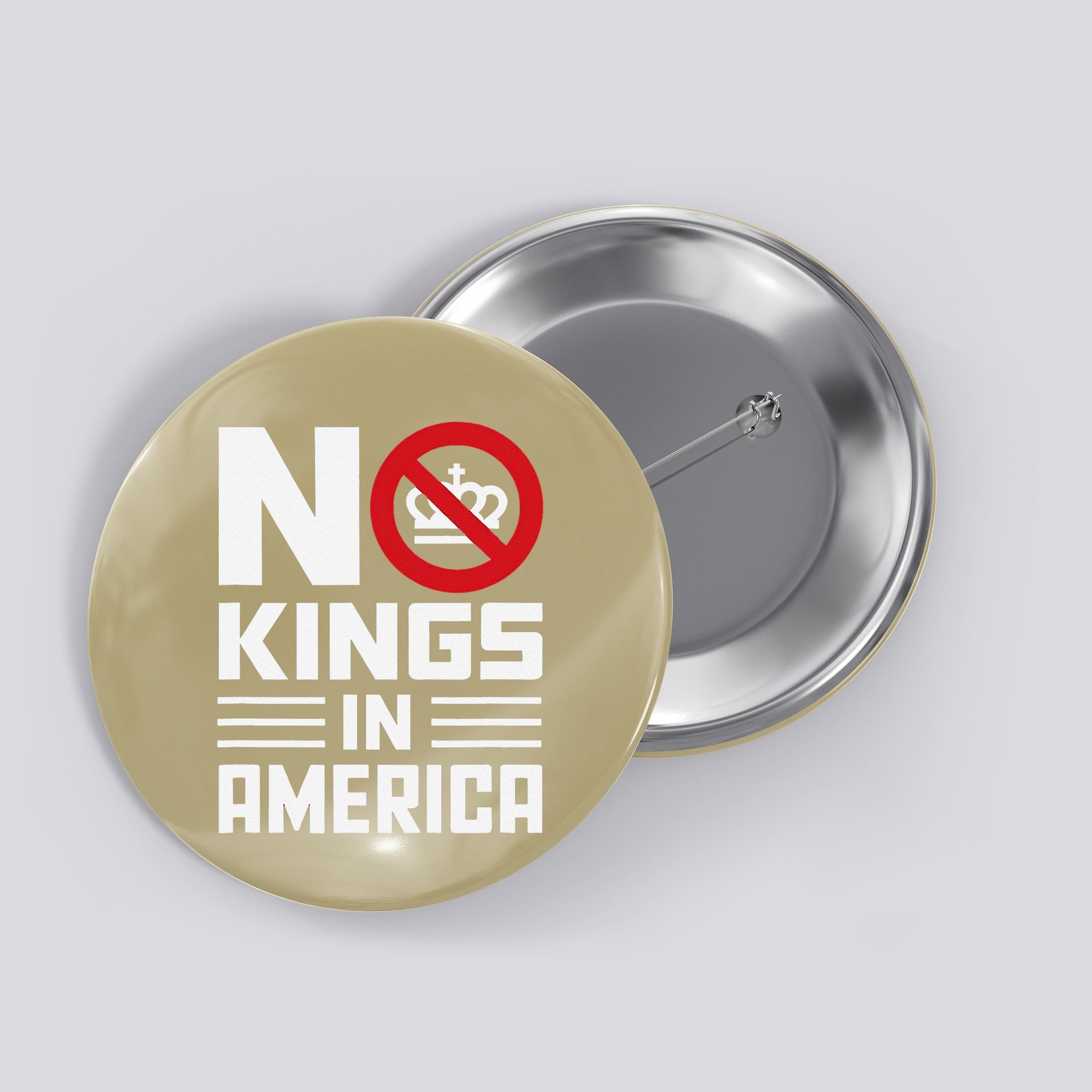 No Kings In America Democracy Usa Protest Button