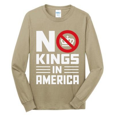 No Kings In America Democracy Usa Protest Tall Long Sleeve T-Shirt