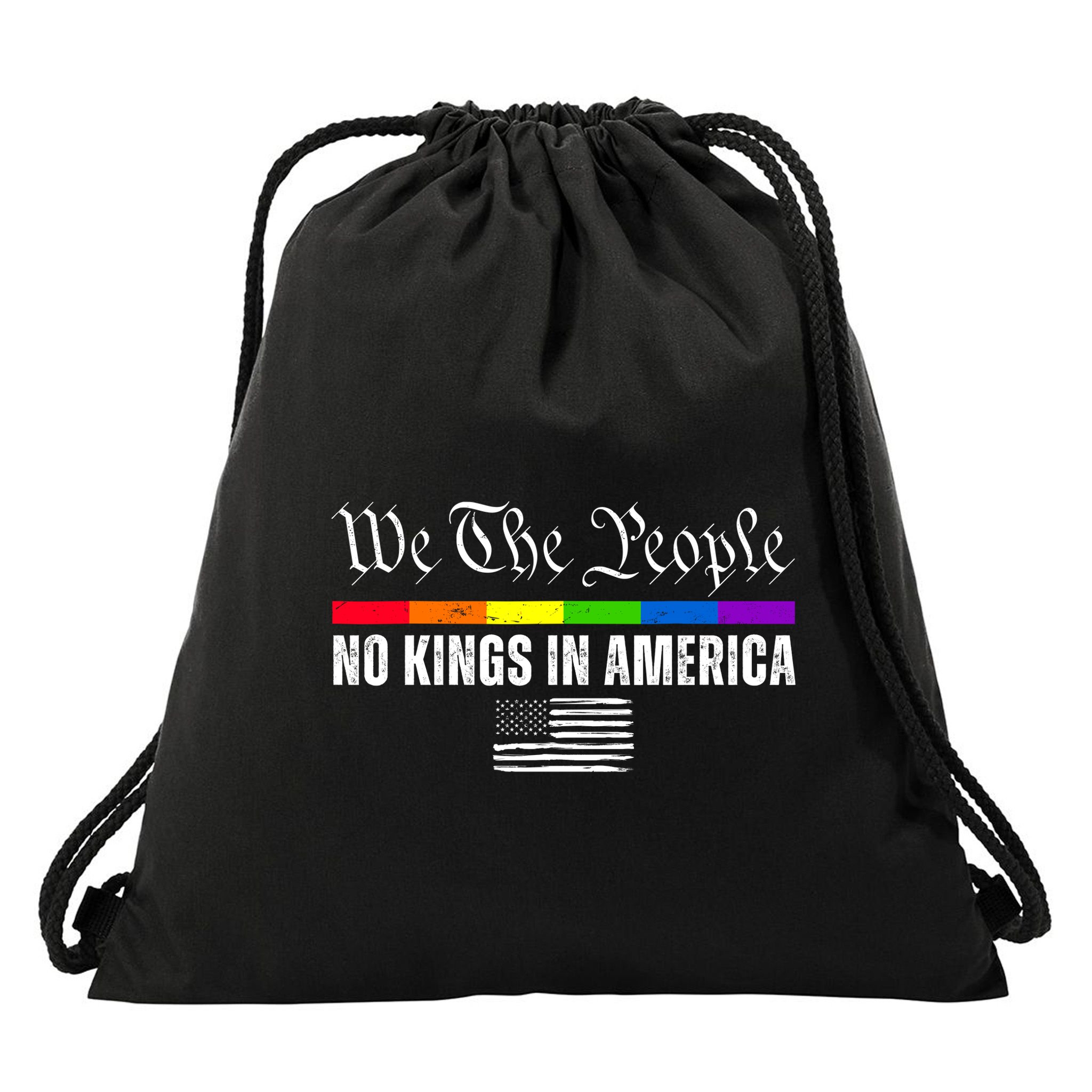 No Kings In America We The People Political Drawstring Bag