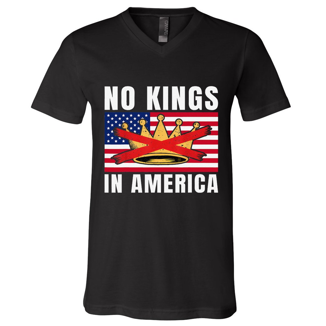 No Kings In America Court Ruling Protest Save Democracy Usa V-Neck T-Shirt