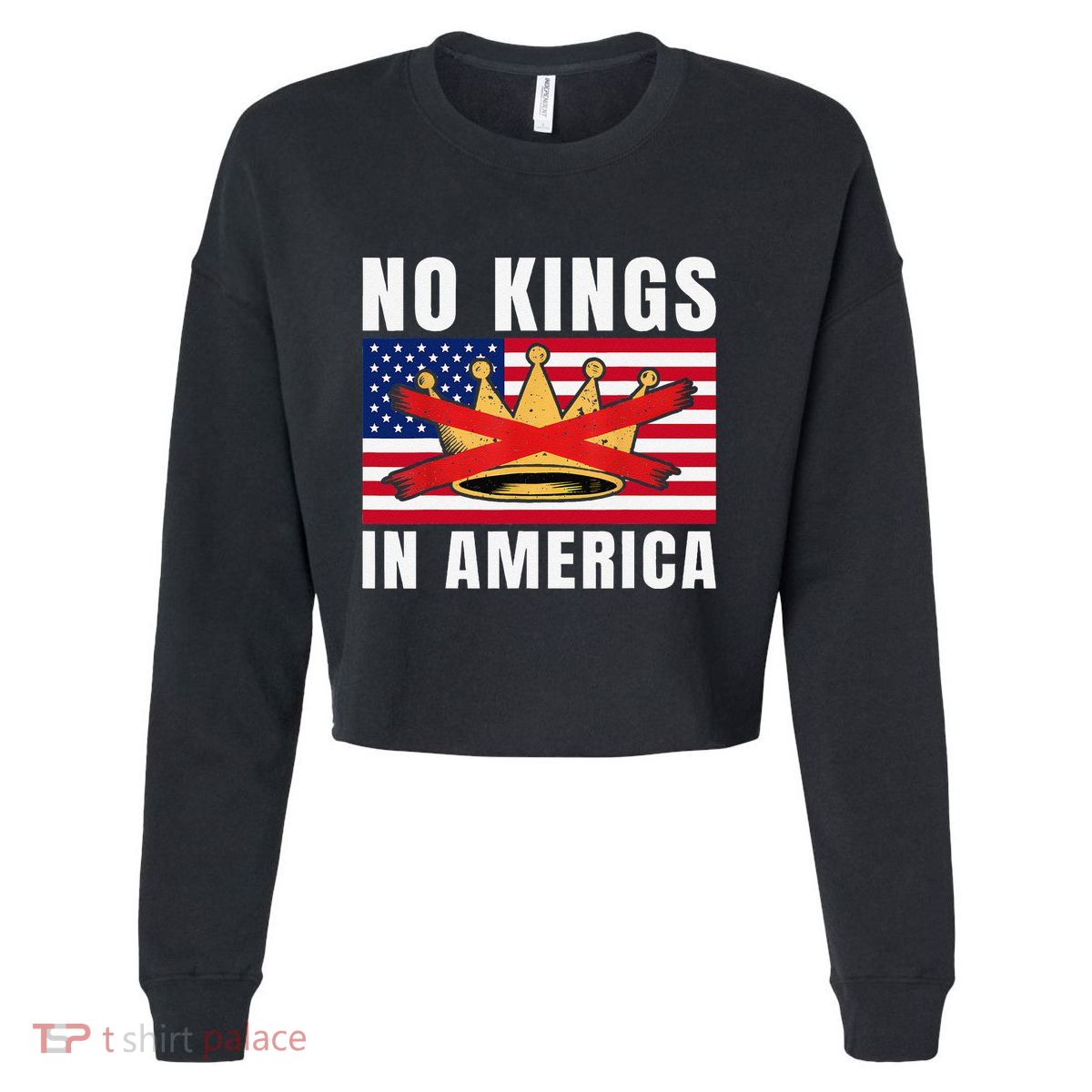 No Kings In America Court Ruling Protest Save Democracy Usa Cropped Pullover Crew