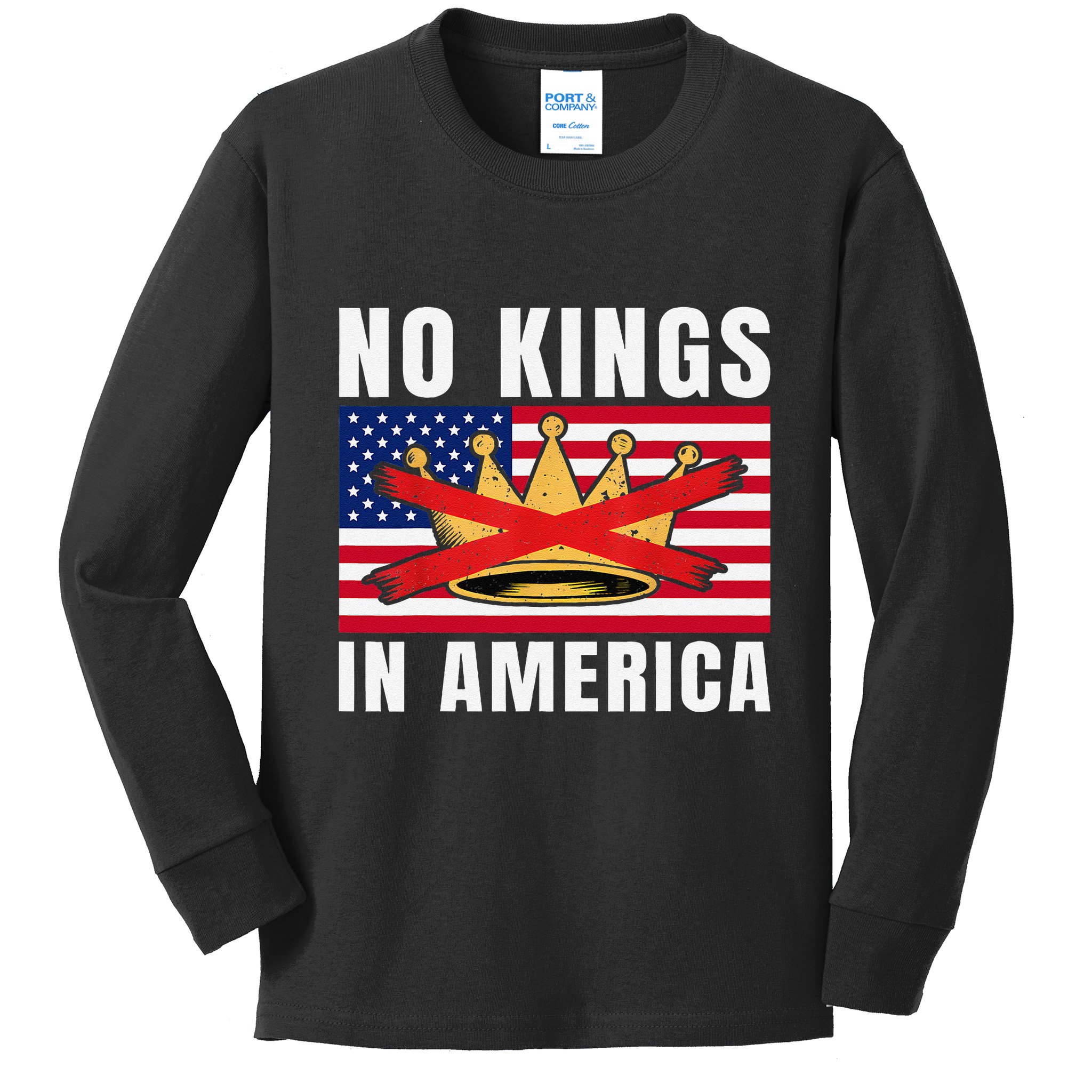 No Kings In America Court Ruling Protest Save Democracy Usa Kids Long Sleeve Shirt