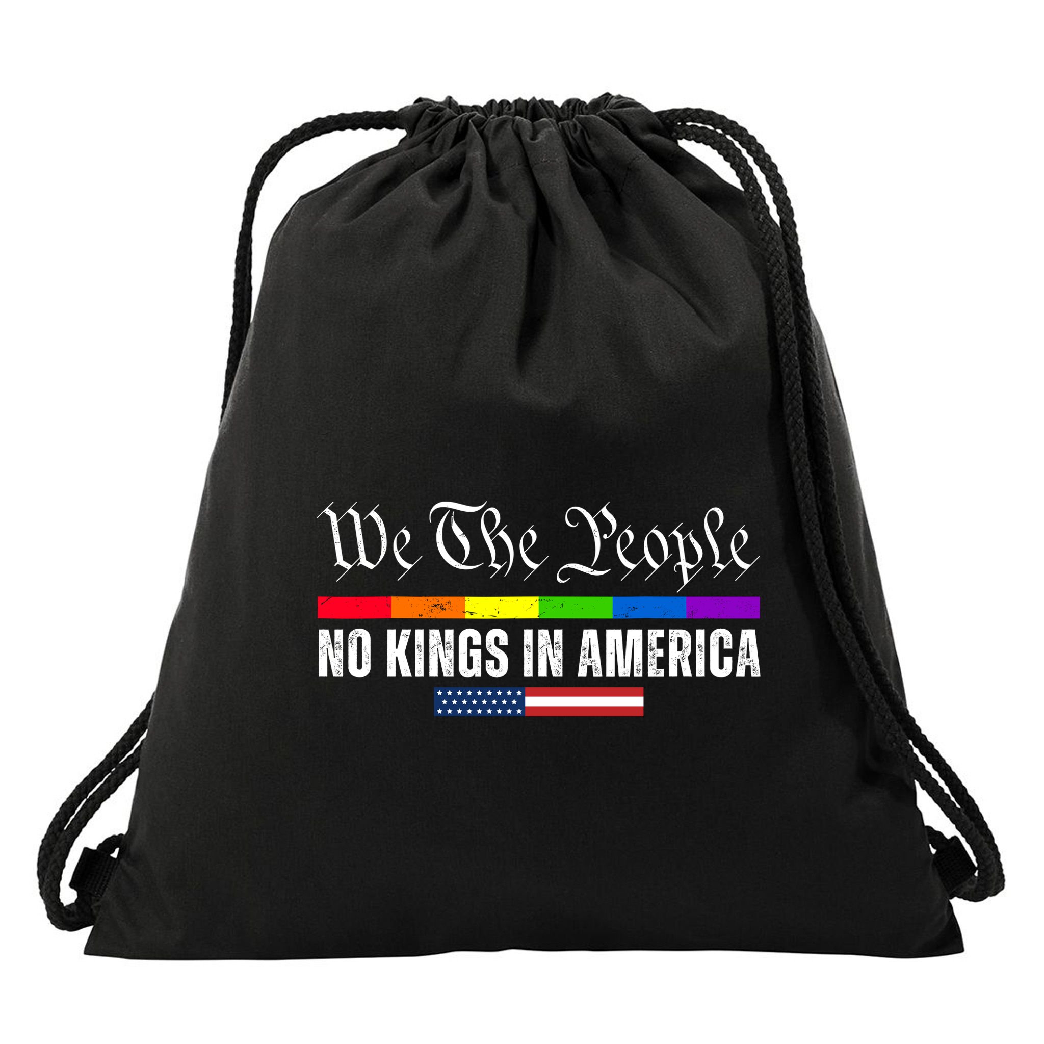 No Kings In America We The People Political Drawstring Bag