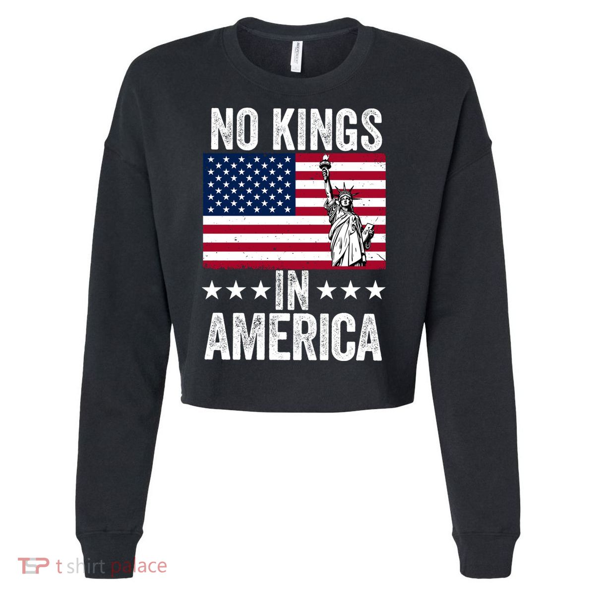 No Kings In America Cropped Pullover Crew