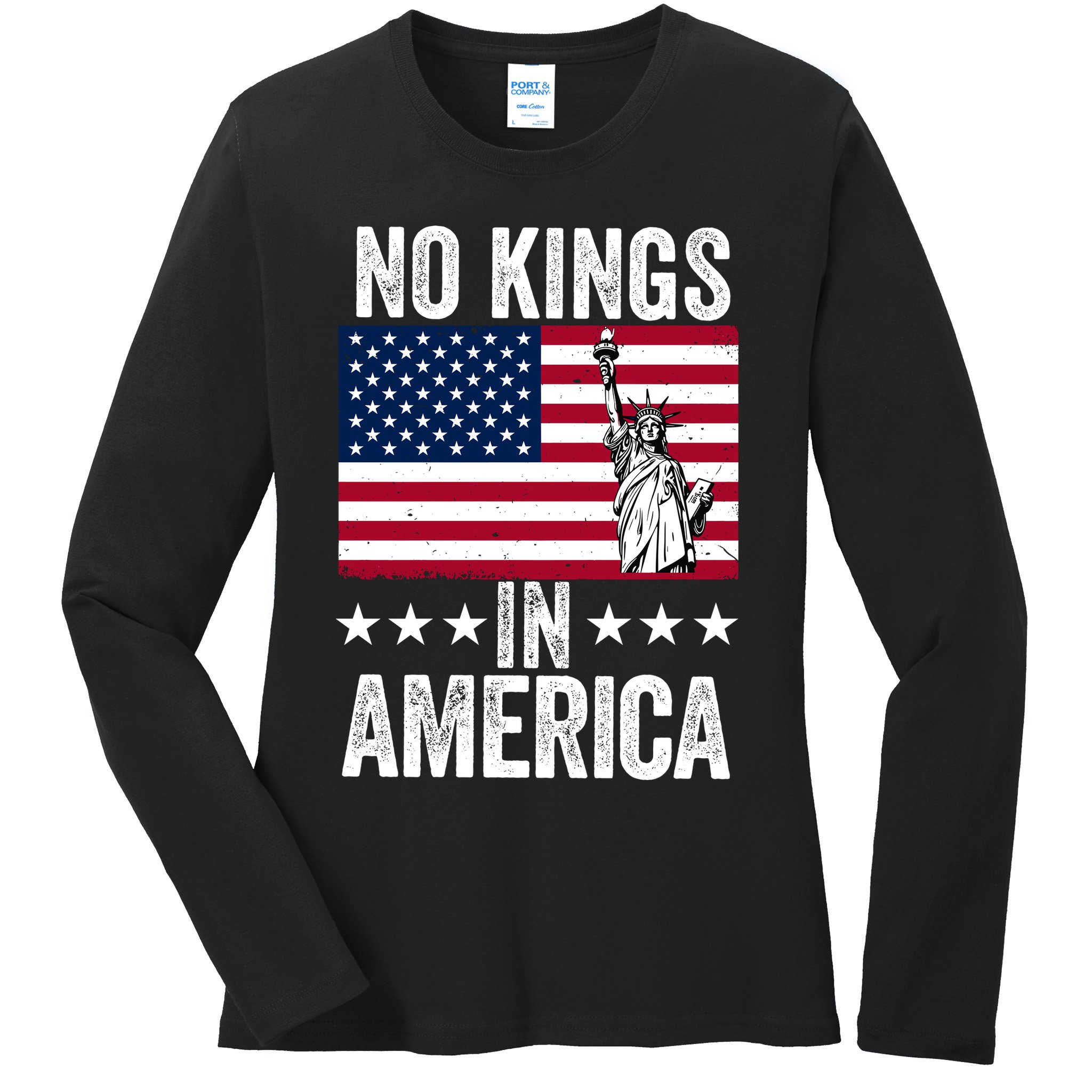 No Kings In America Ladies Long Sleeve Shirt