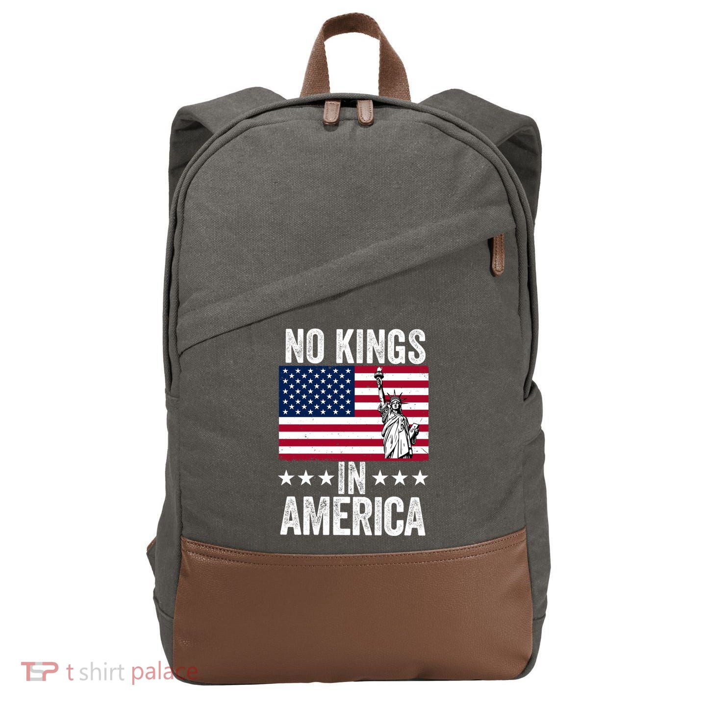 No Kings In America Cotton Canvas Backpack