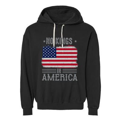 No Kings In America Flag Protest Save Democracy Garment-Dyed Fleece Hoodie