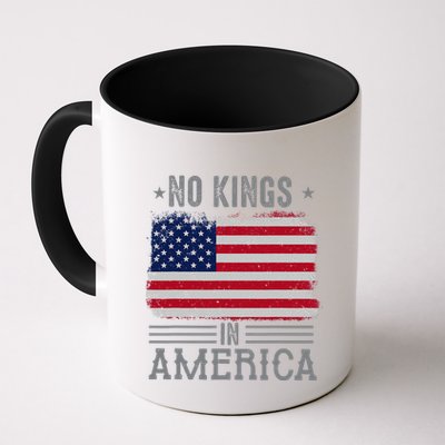No Kings In America Flag Protest Save Democracy Coffee Mug