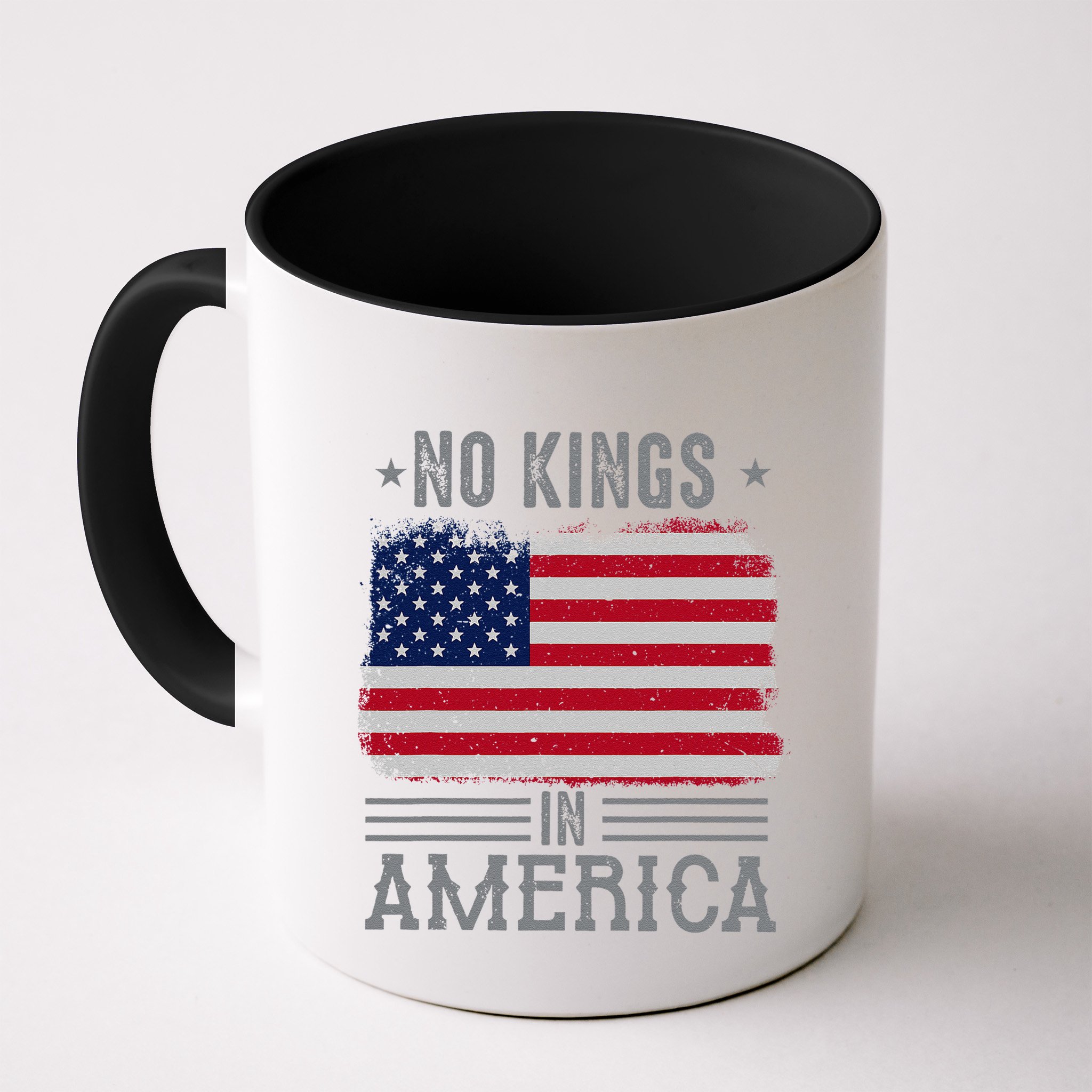 No Kings In America Flag Protest Save Democracy Mug