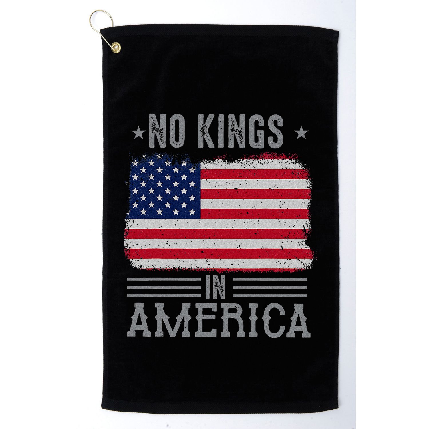 No Kings In America Flag Protest Save Democracy Golf Towel