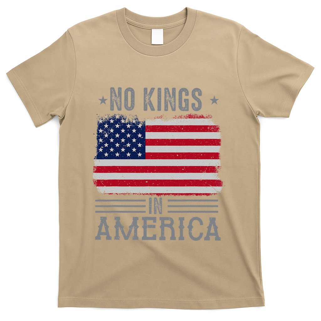 No Kings In America Flag Protest Save Democracy T-Shirt