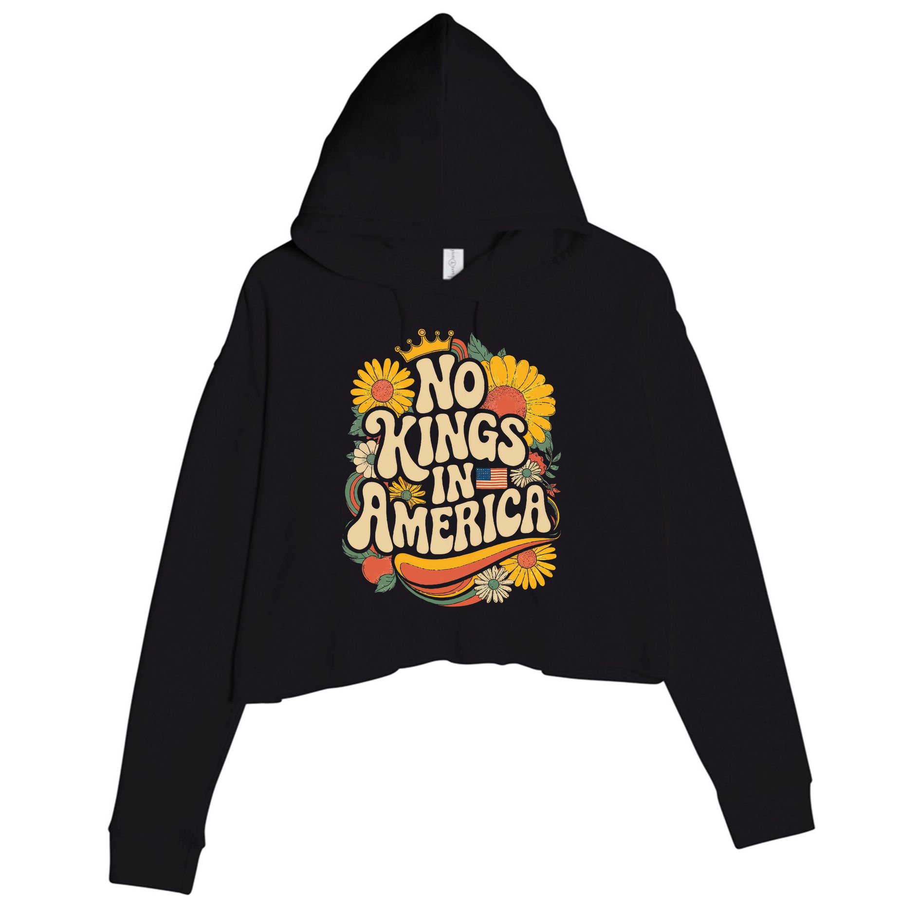  No King In American Democracy  Crop Fleece Hoodie