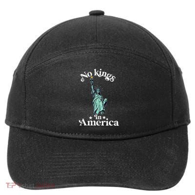 No Kings In America Flag Protest Save Democracy 7-Panel Snapback Hat