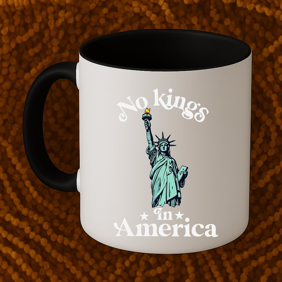 No Kings In America Flag Protest Save Democracy Mug