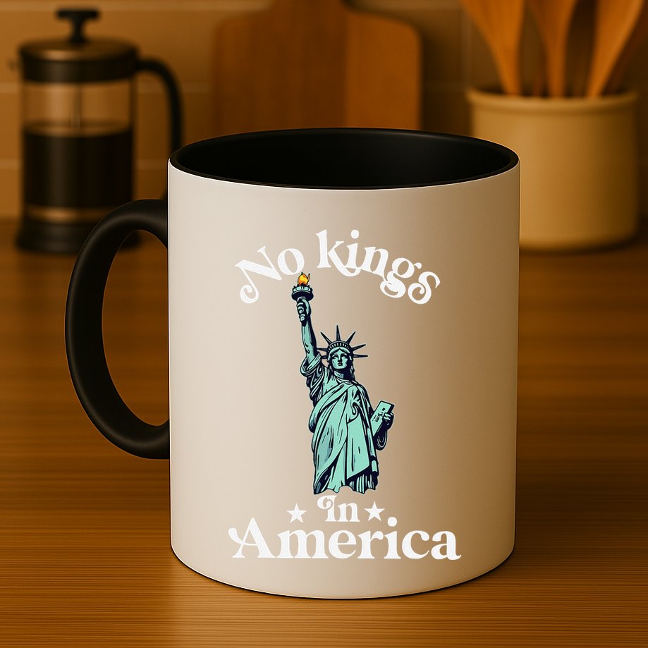 No Kings In America Flag Protest Save Democracy Mug