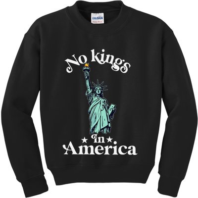 No Kings In America Flag Protest Save Democracy Kids Sweatshirt