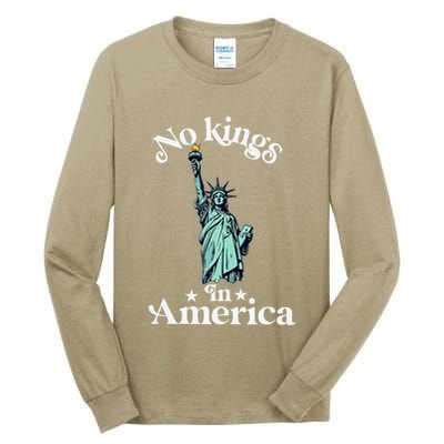 No Kings In America Flag Protest Save Democracy Tall Long Sleeve T-Shirt
