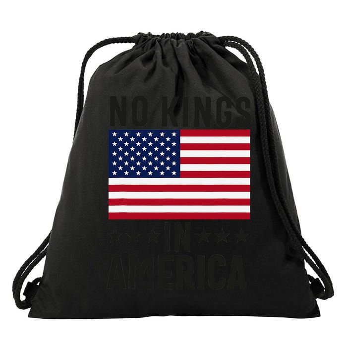 No Kings In America Flag Protest Save Democracy Drawstring Bag