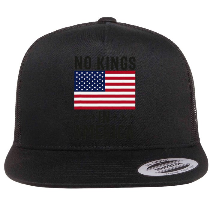 No Kings In America Flag Protest Save Democracy Flat Bill Trucker Hat