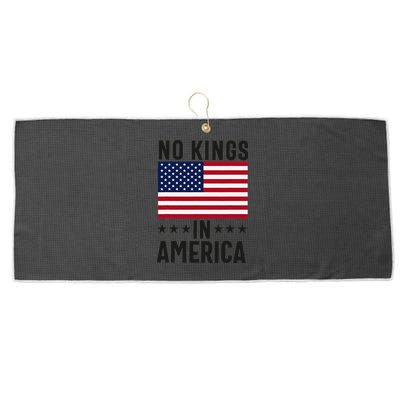 No Kings In America Flag Protest Save Democracy Large Microfiber Waffle Golf Towel