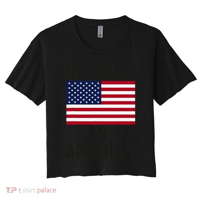 No Kings In America Flag Protest Save Democracy Crop Top