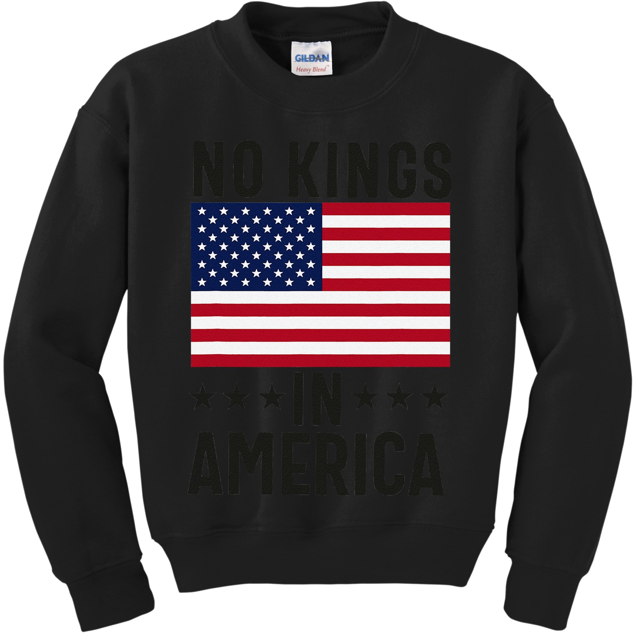 No Kings In America Flag Protest Save Democracy Kids Sweatshirt