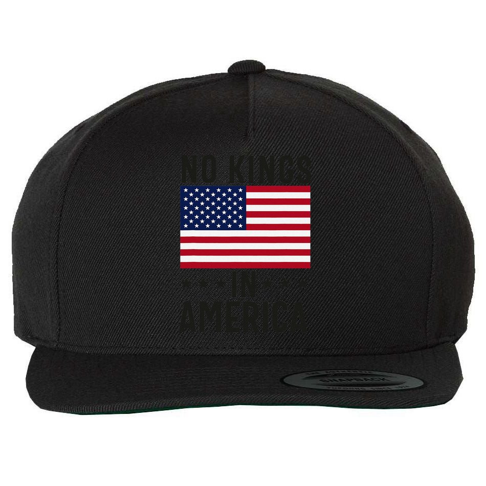 No Kings In America Flag Protest Save Democracy Wool Snapback Cap