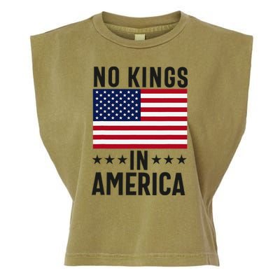 No Kings In America Flag Protest Save Democracy Garment-Dyed Women's Muscle Tee