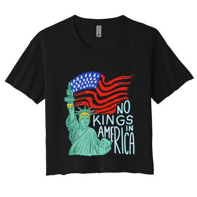 No Kings In America We The People Political Women's Crop Top Tee