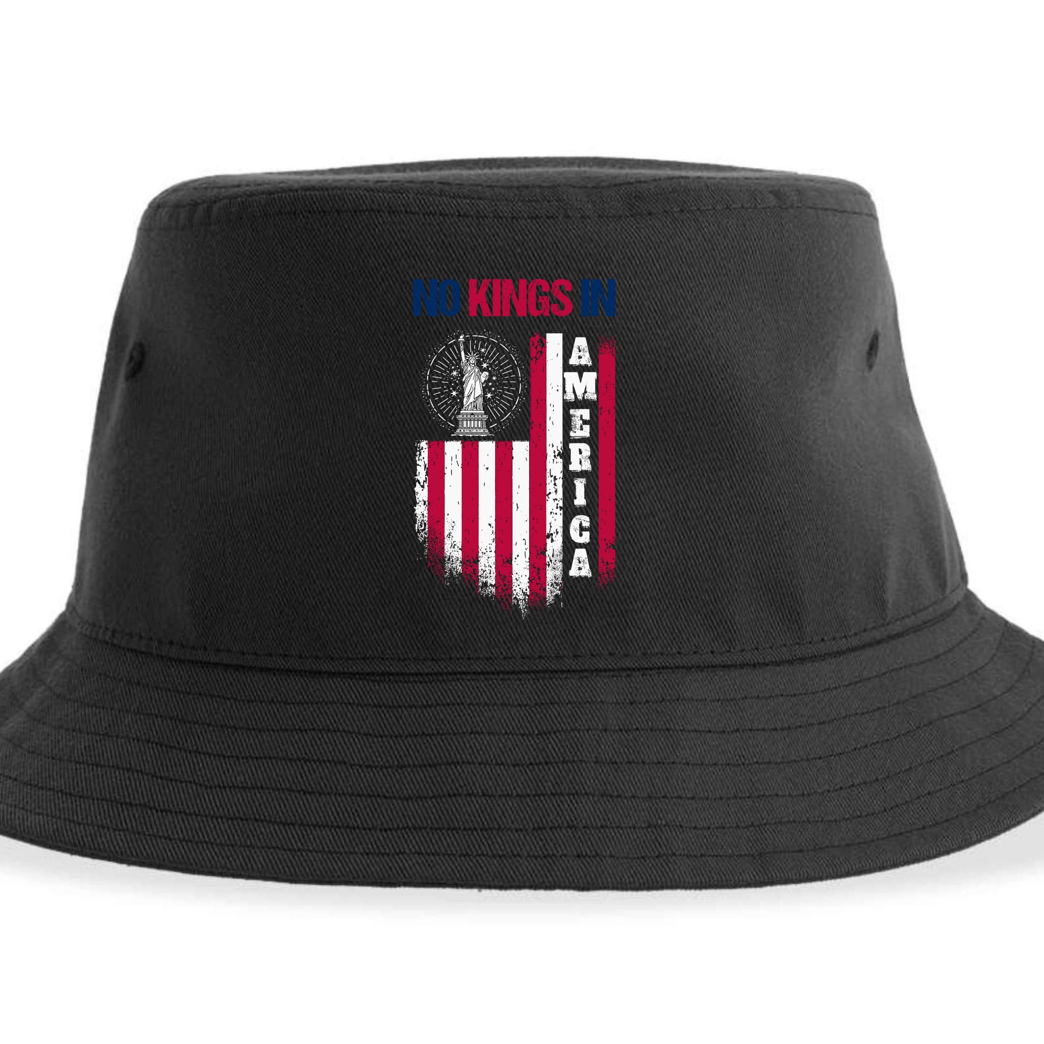 No Kings In America Anti Trump President Liberal Sustainable Bucket Hat
