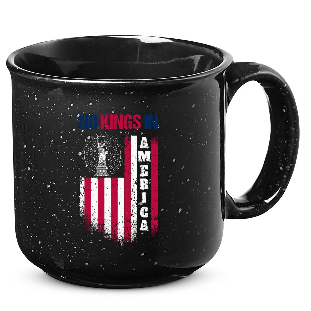 No Kings In America Anti Trump President Liberal 15oz Campfire Ceramic Mug