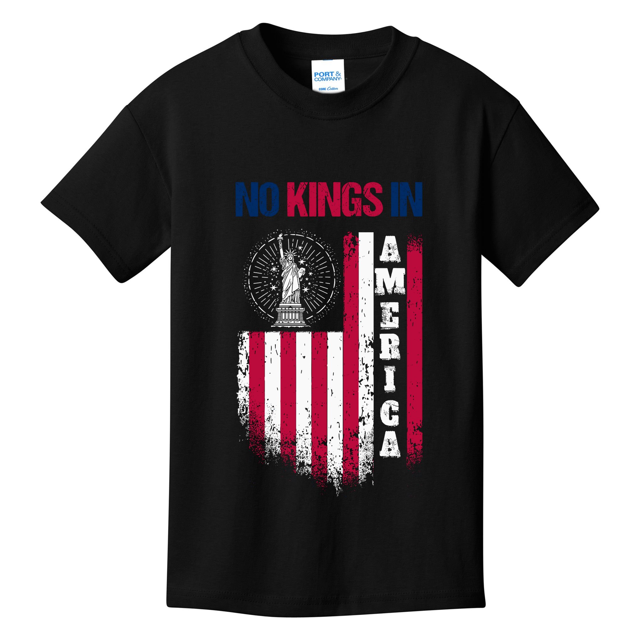 No Kings In America Anti Trump President Liberal Kids T-Shirt
