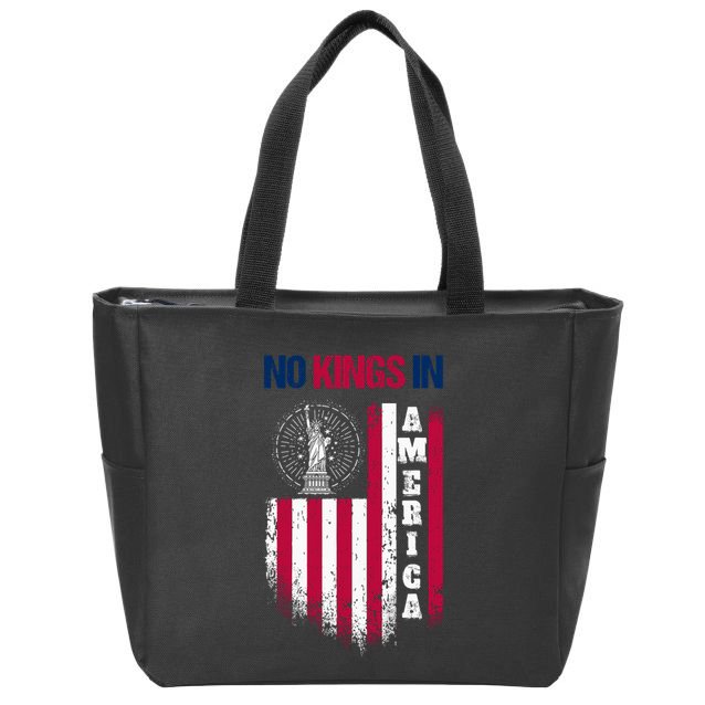 No Kings In America Anti Trump President Liberal Zip Tote Bag