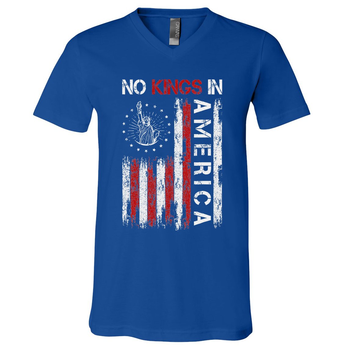 No Kings In America V-Neck T-Shirt