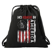 No Kings In America Drawstring Bag