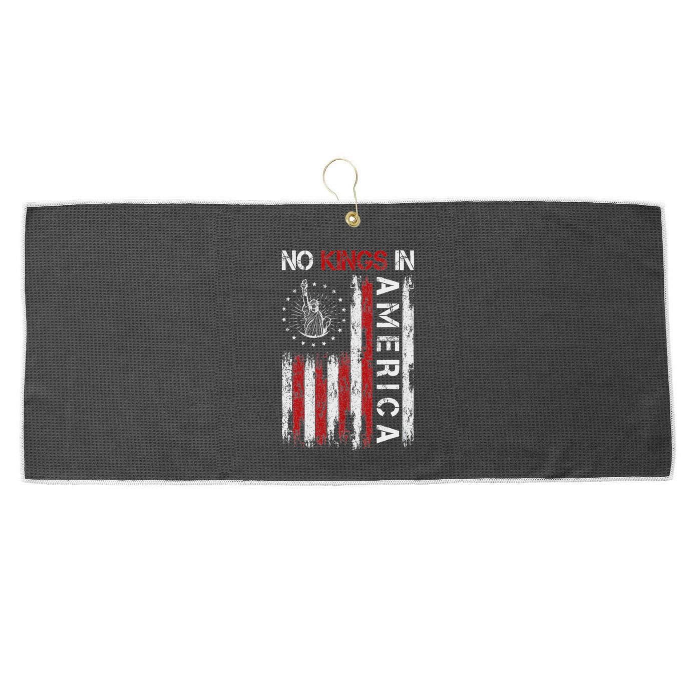 No Kings In America Large Microfiber Waffle Golf Towel