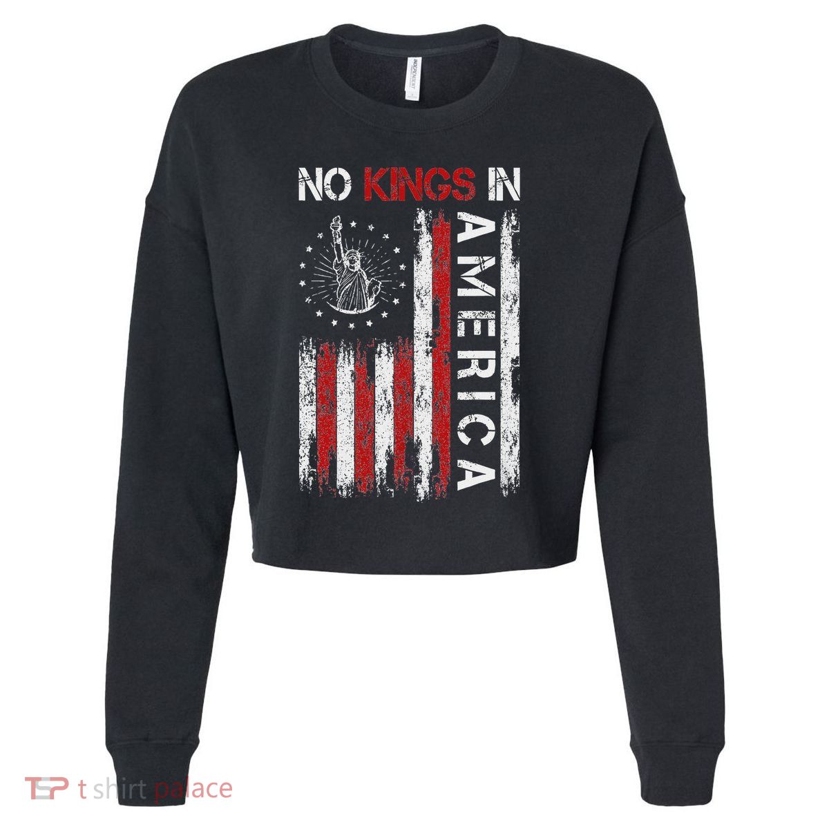 No Kings In America Cropped Pullover Crew