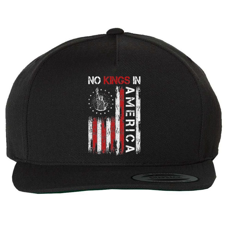 No Kings In America Wool Snapback Cap
