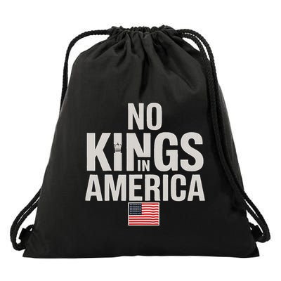 No Kings In America Democracy Anti Trump America No King Drawstring Bag