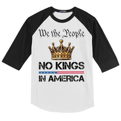  No Kings in America Liberal Resist  Kids Colorblock Raglan Jersey